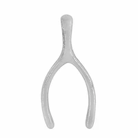 Sterling Silver With Rhodium, 10X24mm Wish Bone Pendant