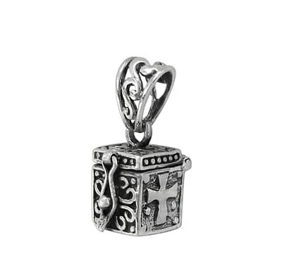 Sterling Silver, 12X9mm Prayer Box Pendant