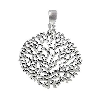 Sterling Silver, Multi Tree Branch Pendant. Approximate Pendant Size: 29mm L X 27mm W X 1mm T