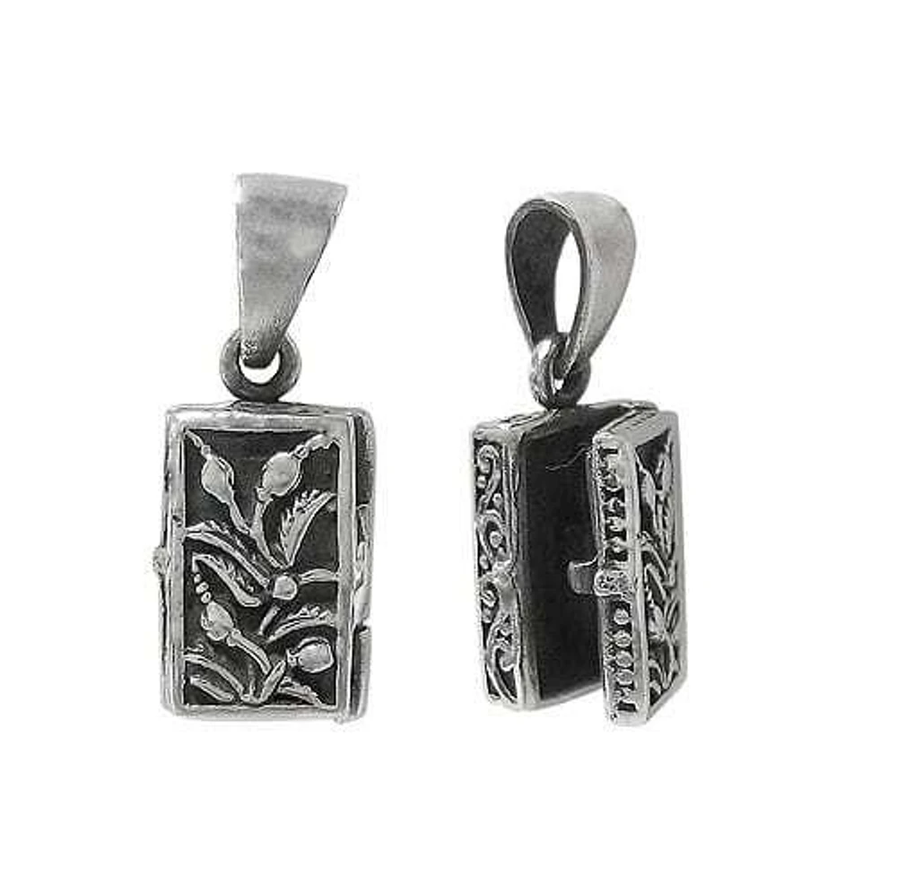 Sterling Silver, 14X9mm Prayer Box Pendant