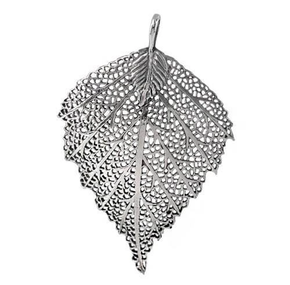 Sterling Silver Leaf Pendant, 35X45mm (Outer Frame)