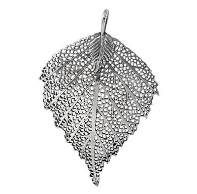 Sterling Silver Leaf Pendant, 35X45mm (Outer Frame)