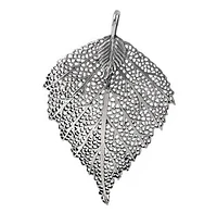Sterling Silver Leaf Pendant, 35X45mm (Outer Frame)