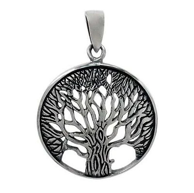 Sterling Silver, Tree Of Life Pendant With Detail Filigree Design. Approx Size: 24mm Diameter X 1mm Thickness