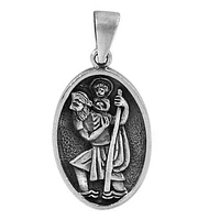 Sterling Silver Saint Christopher Pendant, 18X27mm