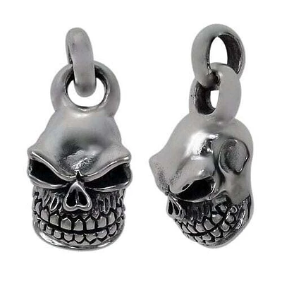 Sterling Silver, Smooth Smiling Skull Pendant. Approx Size: 19mm L X 13mm W