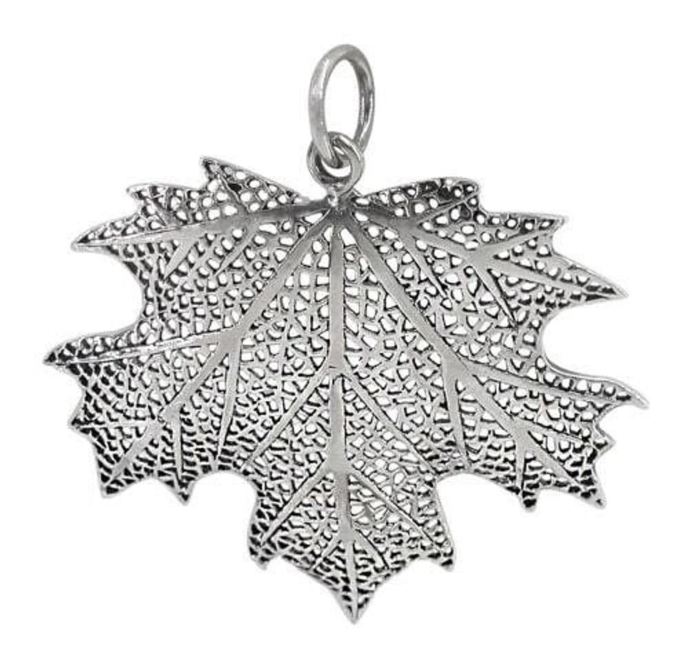 Sterling Silver Leaf Pendant, 39X42mm (Outer Frame)