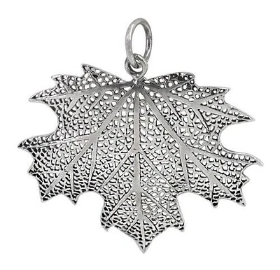 Sterling Silver Leaf Pendant, 39X42mm (Outer Frame)