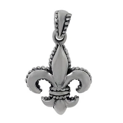 Sterling Silver, Smooth Fleur De Lis Pendant. Approx Pendant Size:16mm L X 14mm W