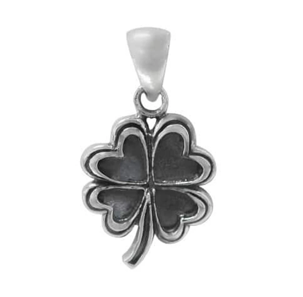 Sterling Silver, Four Leaf Clover Pendant. Approx Pendant Size: 18.5mm L X 16mm W X 2.5mm T