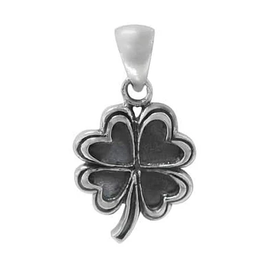 Sterling Silver, Four Leaf Clover Pendant. Approx Pendant Size: 18.5mm L X 16mm W X 2.5mm T