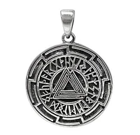 Sterling Silver Valknut Pendant