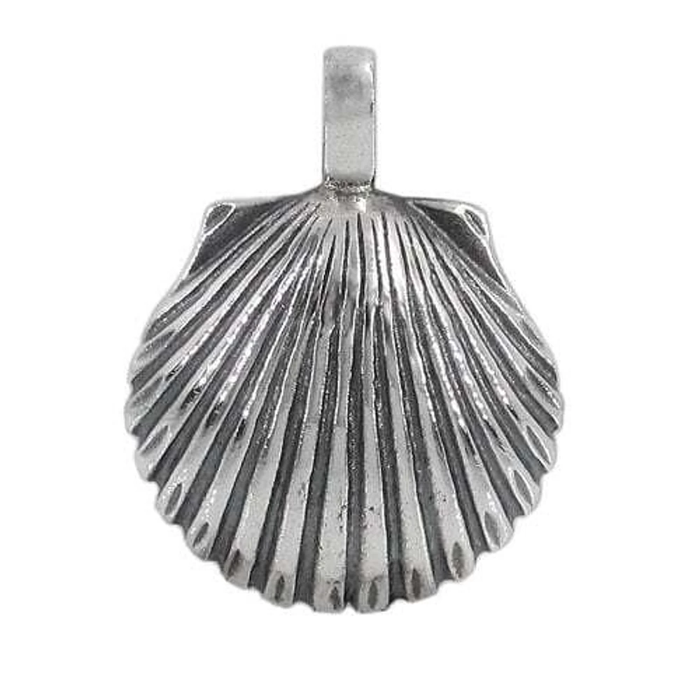 Sterling Silver Shell Pendant, 22X24mm(Outer Frame)