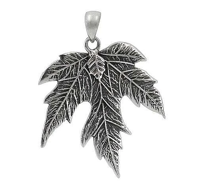 Sterling Silver Leaf Pendant, 35X32mm(Outer Frame)