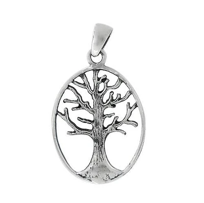 Sterling Silver, Tree Of Life Pendant. Approx Pendant Size: 21mm L X 17mm W X 1.5 T
