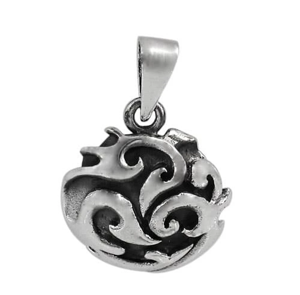 Sterling Silver Round Pendant, 19mm Diameter.