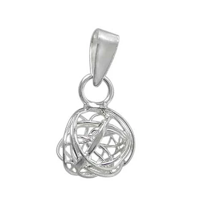 Sterling Silver, Wire Ball Pendant. Approx Ball Size: 8.5-9.5mm Diameter