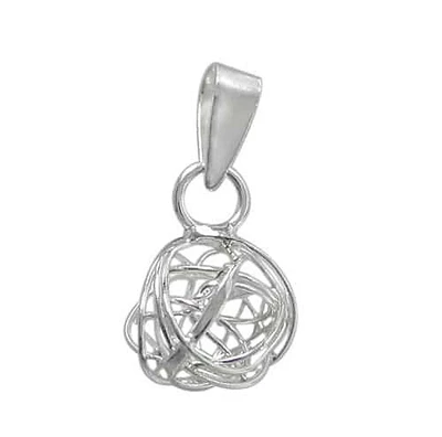 Sterling Silver, Wire Ball Pendant. Approx Ball Size: 7.5-8mm Diameter