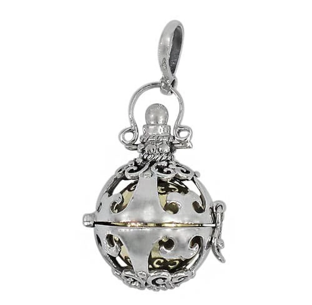 Sterling Silver Harmony Ball Pendant, 29X22mm With 16mm Ball