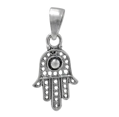 Sterling Silver Hamsa Pendant, 15X10mm