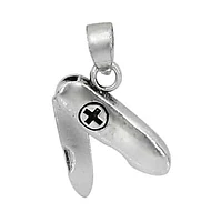 Sterling Silver Pocket Knife Pendant, 20X6mm(Outer Frame)