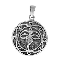 Sterling Silver Buddha Eye Pendant, 27mm Diameter