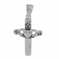Sterling Silver Claddagh Cross Pendant