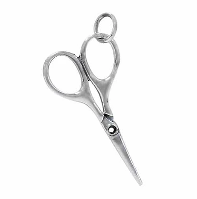 Sterling Silver, Scissor Pendant With 7mm Loop. Approx Size: 38mm Lx 18mm W X 2mm T