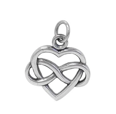 Sterling Silver, Infinity Heart Pendant. Approx Pendant Size: 20mm L X 22mm W X 2mm T