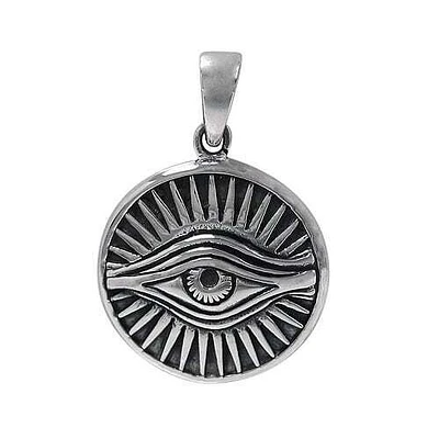 Sterling Silver, Eye Of Providence Pendant, 23mm Diameter