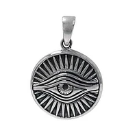 Sterling Silver, Eye Of Providence Pendant, 23mm Diameter