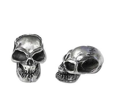 Sterling Silver, Smooth Skull Pendant With 4mm Hole. Approx Pendant Size: 17mm L X 10mm W