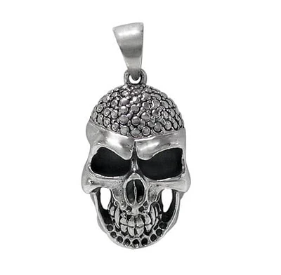Sterling Silver, Smooth Skull Pendant. Approx Pendant Size: 25mm L X 17mm W
