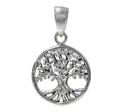 Sterling Silver Tree Of Life Pendant, 16mm Diameter