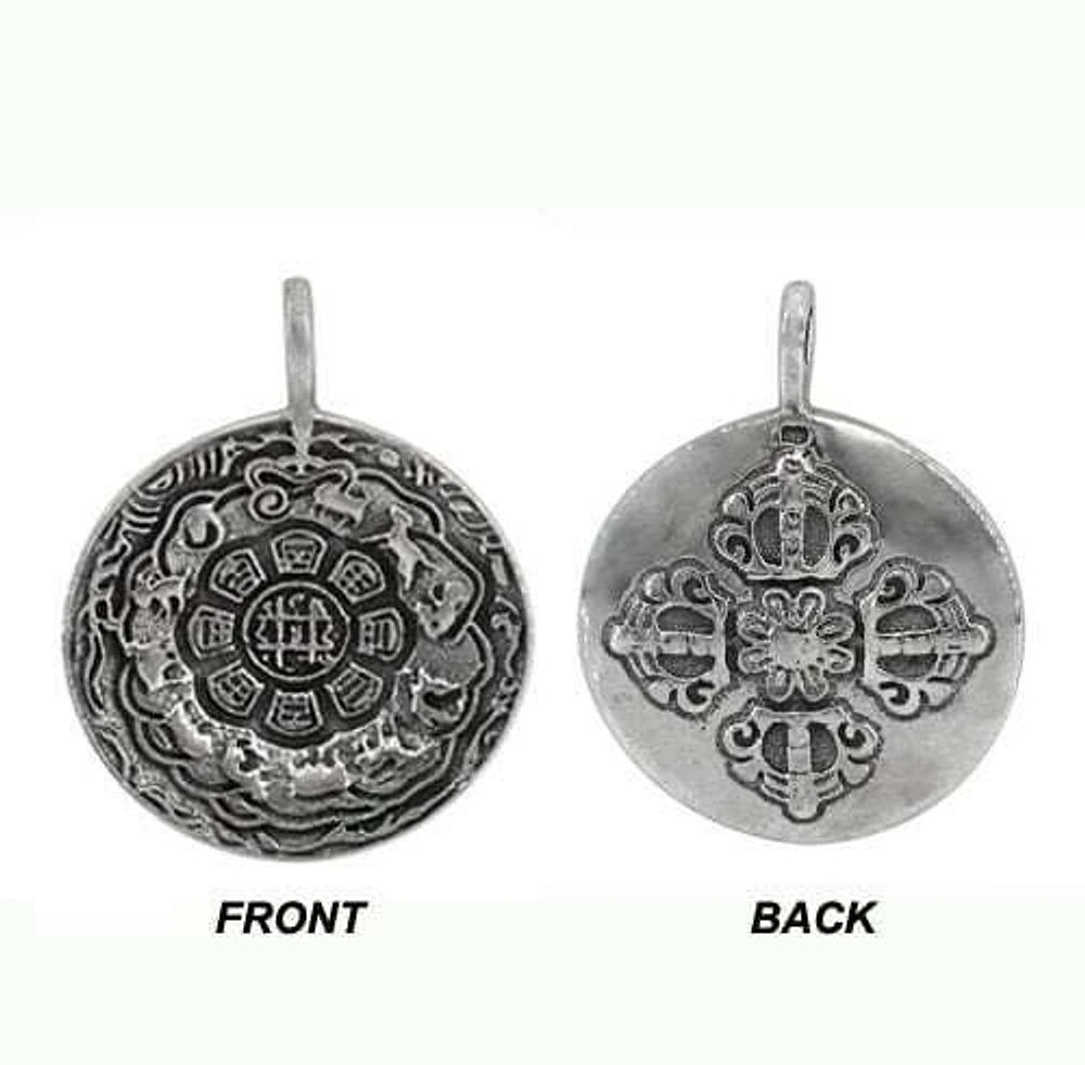 Sterling Silver Tibetan Buddhism Meditation Pendant