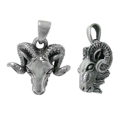 Sterling Silver Ram Head Pendant