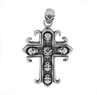 Sterling Silver With Rhodium Cross Pendant