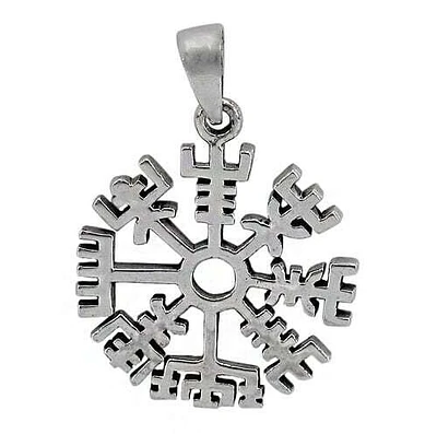 Sterling Silver Vegvisir Pendant, 26mm Diameter