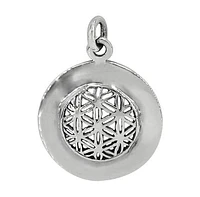 Sterling Silver Flower Of Life Pendant, 20mm Diameter Frame