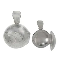 Sterling Silver, Engraved Round Locket.  (Locket05) (Locket06) (Locket08)