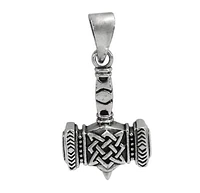 Sterling Silver Hammer Pendant With Celtic Knot Design