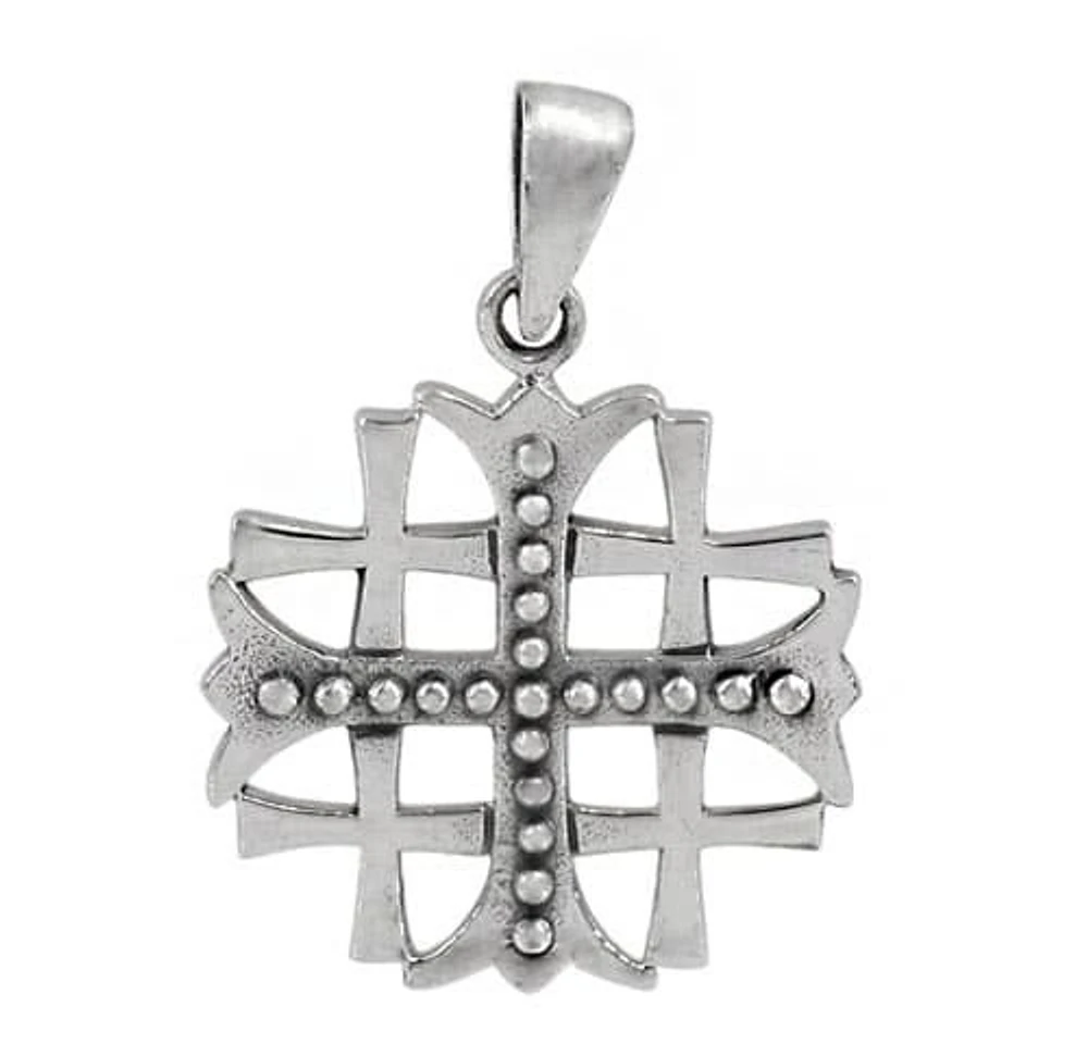 Sterling Silver Jerusalem Cross Pendant