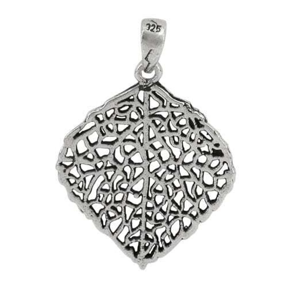 Sterling Silver Leaf Pendant, 27X26mm Frame