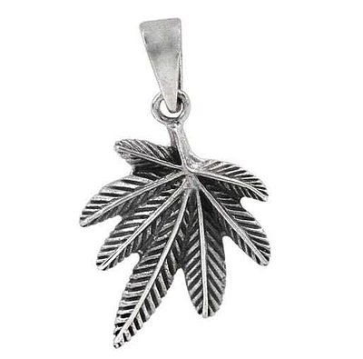 Sterling Silver Leaf Pendant, 20X26mm(Outer Frame)