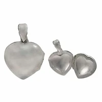 Sterling Silver, Heart Locket.  (Locket17) (Locket18) (Locket19) (Locket20)