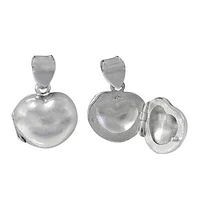 Sterling Silver, Puff Heart Locket. Approx Size: 13mm L X 15mm W X 9mm T