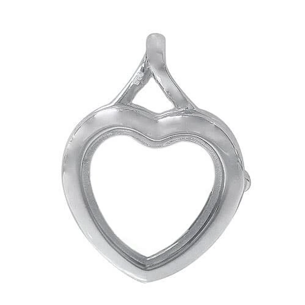 Sterling Silver With Rhodium Heart Locket