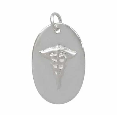 Sterling Silver Medical Pendant, 30X18mm Frame