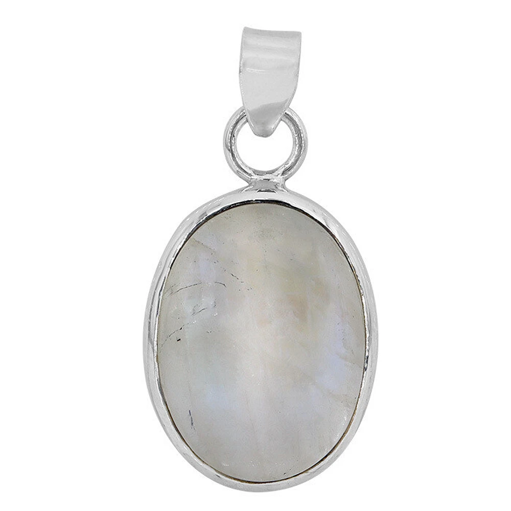 Sterling Silver, 16X21mm Moonstone Pendant