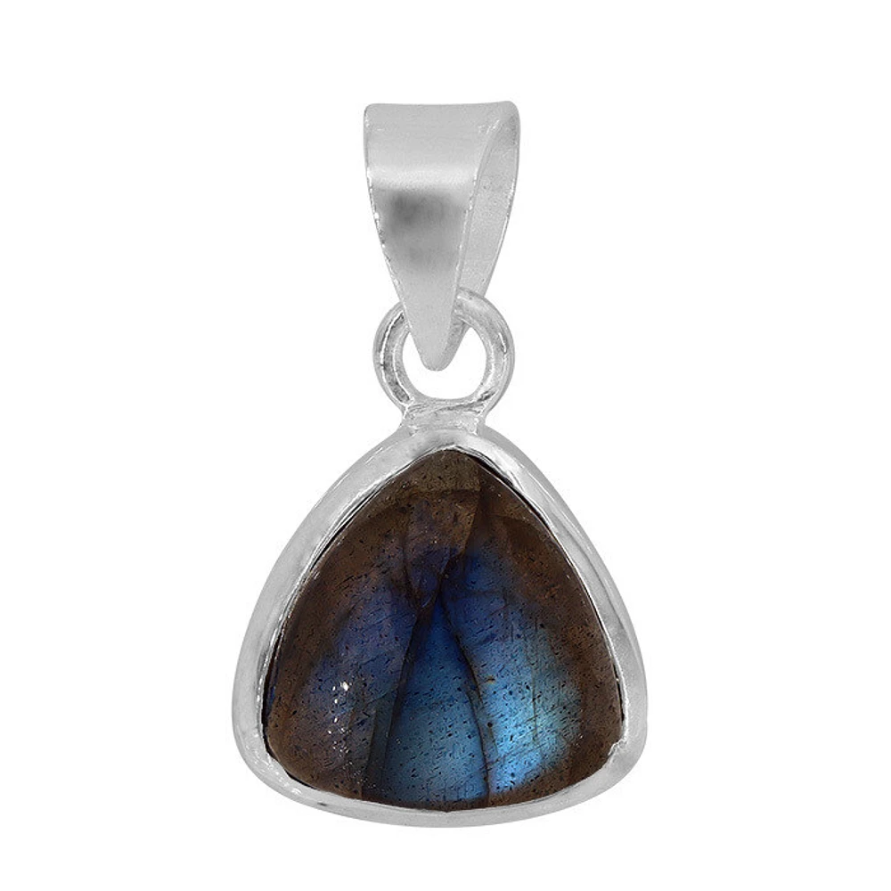 Sterling Silver, 14X14mm Labradorite Pendant